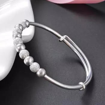 S990 Серебряный браслет в этническом стиле для женщин. Новый китайский уникальный дизайн. Круглый серебряный браслет с шаром. Adjustable size