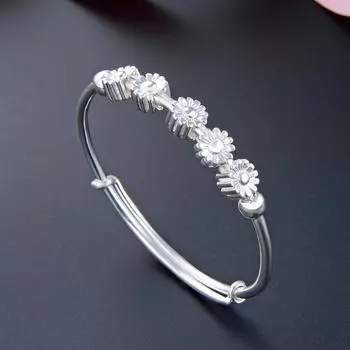 S990 Серебряный модный браслет для ног, женский браслет из бисера Xiangri Gui, женский серебряный браслет с ромашкой, происхождение Adjustable size