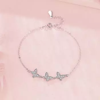 S999 Браслет-бабочка из чистого серебра для женщин, нишевый дизайн, весна и лето, простота, темперамент, дикие украшения для рук