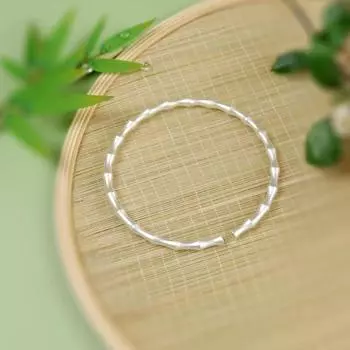 S999 Браслет из чистого серебра из бамбука, женская ниша, изысканные серебряные украшения, браслет на берегу серебряный