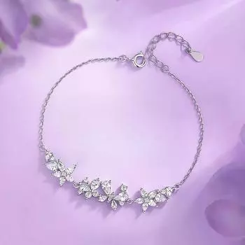 S999 Браслет Улыбка из чистого серебра Женский легкий роскошный милый нежный браслет из стерлингового серебра 999