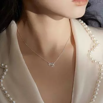 S999 Чистое серебро Маленькое цветочное ожерелье для женщин Легкая роскошная волшебная циркониевая ключичная цепочка нишевый дизайн аксессуары модное украшение серебряный