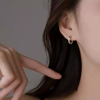 S999 Чистое серебро Простые серьги-браслеты Серьги Женские серьги-гвоздики с особым дизайном Уникальные серьги-клипсы