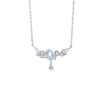 S999 Чистое Серебряное Ожерелье Женская Ключичная Цепочка Легкая Роскошь Меньшинство