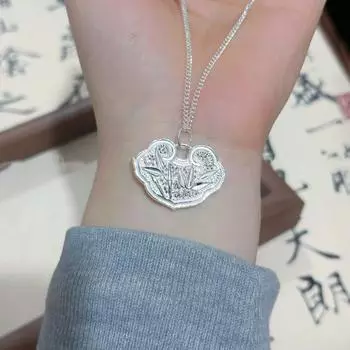 S999 чистого серебра бамбуковый замок мужской и женский бамбуковый шарнир стерлингового серебра долголетия замок кулон браслет ожерелье кулон