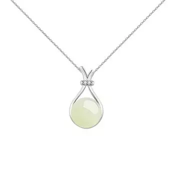 S999 чистого серебра Хотан нефрит кошелек ожерелье в национальном стиле новый китайский стиль ниша ключичная цепочка женская