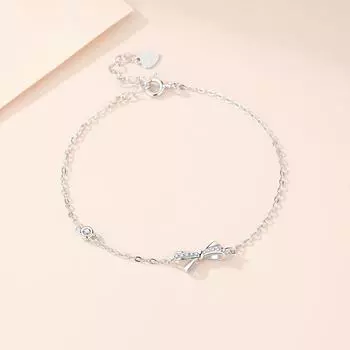 S999 Чистый Серебряный Бриллиантовый Браслет-Бант Женский Ins Light Роскошный Дизайн Меньшинства Кисточка Специальный Браслет 99