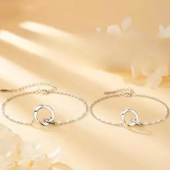 S999 Чистый Серебряный Парный Браслет Стерлинговое Серебро Ниша Дизайн Легкая Роскошь