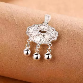 S999 Чистый Серебряный Замок Счастья Рыбы Кои Ожерелье Долголетия Замок Одиночный Кулон