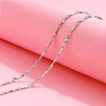 S999 Foot Honeysuckle Laminate Chain Fashion Pure Collar Ins Collar Women s Ingot Laminate Chain Collar Sterling Silver Collar 999 белый