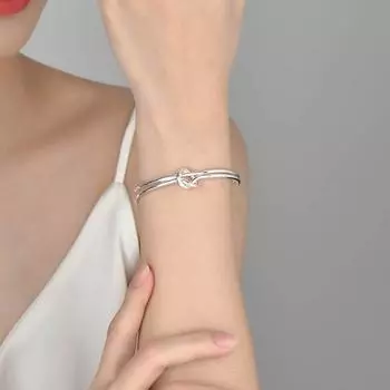 S999 Foot Silver Instagram Cool Wind Двухслойный браслет с веревочным узлом для женщин Уникальный дизайн Высококачественный ремесленный браслет Adjustable size