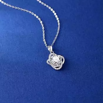 S999 Клевер Чистое Серебряное Ожерелье Женское Легкое Роскошное Меньшинство Дизайн Sense