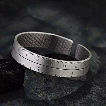 S999 Линейка из чистого серебра Серебряный браслет Персонализированный серебряный однотонный браслет в тысячу футов Маленькие серебряные украшения Подарок на день рождения для мальчиков Adjustable size