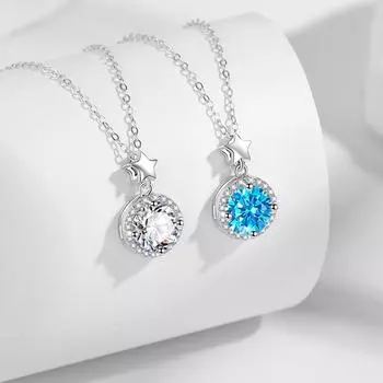 S999 Нога Серебряная Вселенная Планета Ожерелье Персонализированная Модная Универсальная Звезда Ключичная Цепочка