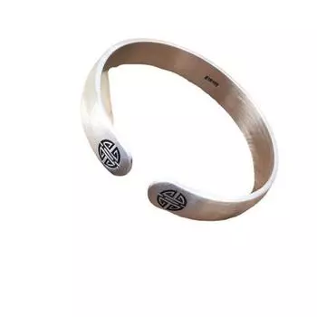 S999 Полностью серебряный эмалевый цветной ремесленный браслет «Пять императоров» Цянь Цзинтайлан Ие Женский браслет в китайском стиле с тиснением в национальном стиле Adjustable size