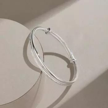 S999 полностью серебряный блестящий браслет женский стерлинговый серебряный модный стильный браслет-браслет с регулируемым браслетом Adjustable size