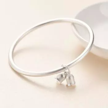 S999 Полностью серебряный однотонный браслет Элегантный и элегантный браслет с колокольчиком и орхидеей, маленький и уникальный дизайн, браслет высокого класса 16CM
