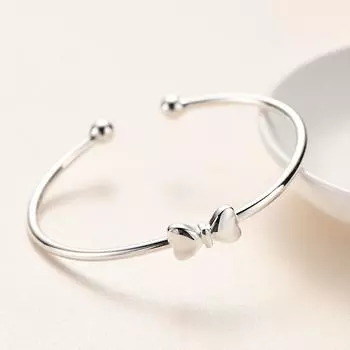 S999 Полный серебряный браслет Девушка Милый и элегантный галстук-бабочка Браслет из чистого серебра Браслет Мода Adjustable size