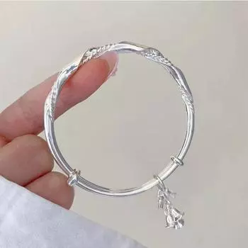 S999 Полный Серебряный Мечта Серебряный Браслет Из Жареного Теста Женская Японская Корейская Версия Ins Стиль Лук Adjustable size