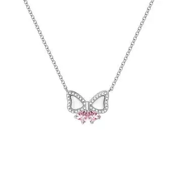 S999 Pure Silver Adventure Garden Series Streamer Butterfly Necklace Fashion Sterling Silver Butterfly Clavicle Chain