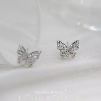 S999 Чистое серебро Свежие сладкие модные универсальные супер изысканные высокочувствительные двухслойные гвоздики-бабочки 99