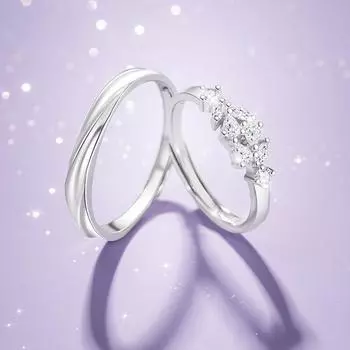 Кольцо из чистого серебра S999 с женским дизайном в виде бабочки и сердечка, парные кольца для пар