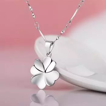 S999 Серебряное ожерелье с четырьмя лепестками клевера, женское ожерелье Ins Wind Niche Design Sense, 100 подходящих аксессуаров, кулон из стерлингового серебра