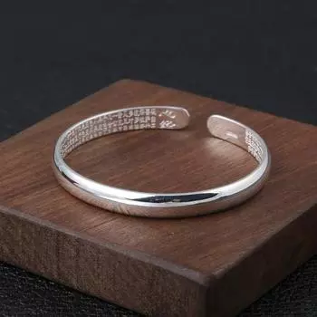 S999 Серебряные украшения для ног Простой серебряный браслет в форме сердца Сутра Модные и популярные регулируемые мужские и женские браслеты с отверстием Adjustable size