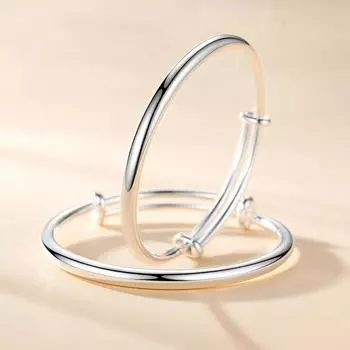 S999 Серебряный браслет Простой модный универсальный гладкий китайский этнический стиль браслет Серебряный браслет регулируемый браслет 15.7g