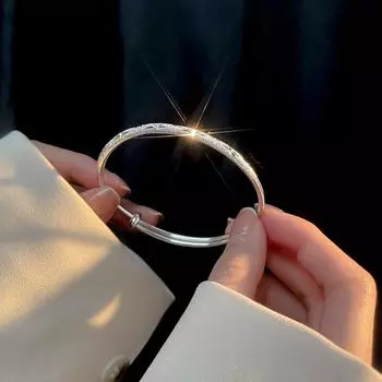 S999 Серебряный круглый браслет с звездами неба и серебряным покрытием для модных и модных женских браслетов Adjustable size