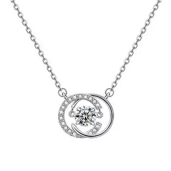 S999 Silver Necklace Women s Beating Heart Pendant Light Luxury Niche