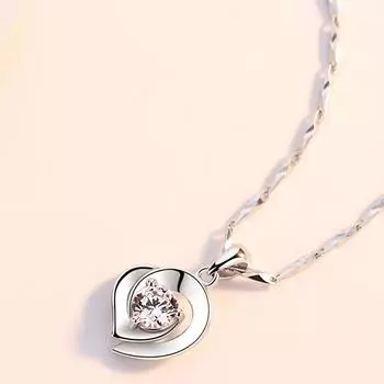 Ожерелье из стерлингового серебра S999, женская цепочка на ключицу, подвеска Doppel Herz из чистого серебра, женские серебряные аксессуары, цепочка 999 белый