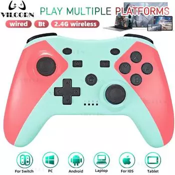 S9 беспроводной геймпад для Nintendo Switch Six Axis игровой контроллер ПК LOS Android ноутбук планшет 3D Turbo джойстик