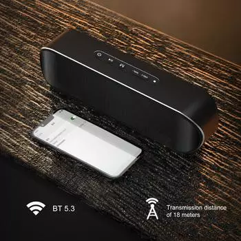 S9 Pro Wireless BT 5.3 Динамик TF Карта AUX IN Музыкальный Плеер Настольный Звуковая Коробка с Глубокими Басами TWS чёрный