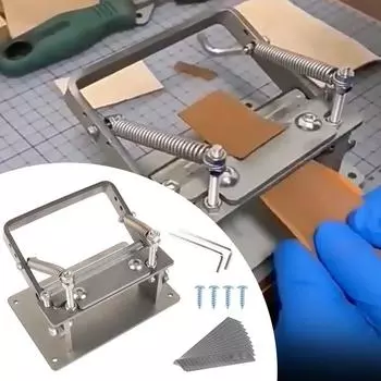 С 10 лезвиями практичная регулируемая машина для истончения кожи устройство для очистки кожи разделитель для кожи инструмент для резки ремней Silver