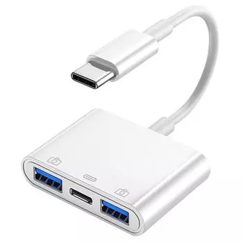 S-202 3 в 1 USB-C / Type-C Male на Type-C + 2 x USB Female адаптер для камеры