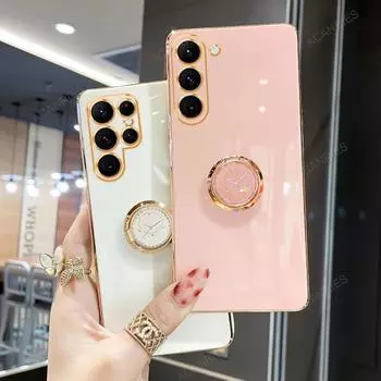 S 21 22 23 20 Роскошный чехол-подставка с кольцом-держателем для Samsung Galaxy S23 S22 S21s20 Fe Plus Ultra Silicone Back Cover S20fe 5g S23