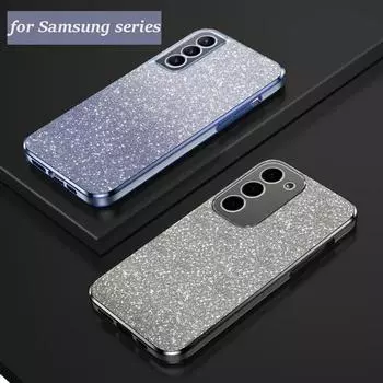 S 23 21 22 s24 Роскошный чехол с градиентным блестящим покрытием для Samsung Galaxy S23 S20 S21 Fe S24 S22 Plus Ultra Cover s20fe s21 s23 S22 серебряный