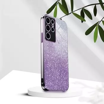 S 24 23 22 21 Роскошный чехол с градиентным блестящим покрытием для Samsung Galaxy S24 S23 S21 S10 S20 Fe S22 Plus Ультра силиконовая задняя крышка S24 Ultra синий