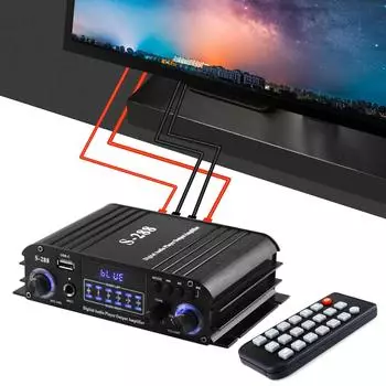 S-288 Мини-усилитель мощности звука, 4,1-канальный цифровой усилитель BT5.0, 50 Вт * 4, домашний аудиоресивер US Plug чёрный