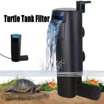 с 2/4 шт картриджами Turtle Tank Фильтр для резервуара с водой Оборудование для очистки водных организмов white-EU 3W with 2pcs