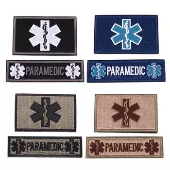 S# 2 шт./компл. Вышитые нашивки для медицинских техников EMT Military Tact синий