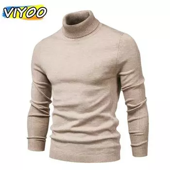 S-2XL Теплая одежда Мужская зимняя одежда больших размеров Вязаный свитер Пуловер Трикотаж Спортивная одежда с высоким воротником Вязаные футболки с длинными рукавами Топы для мужчин