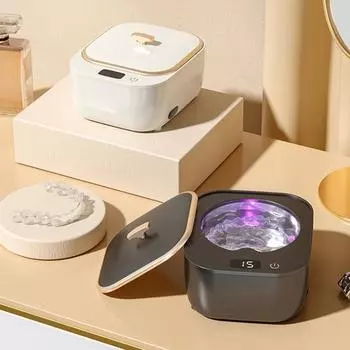 с 3 режимами таймера, 48 кГц, высокочастотная вибрационная водонепроницаемая ультразвуковая очистительная машина со светом серый