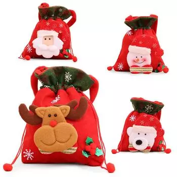 S# 3D рождественская подарочная сумка с петлей для подвешивания, большая вместимость для детей, Kids Pres Snowman
