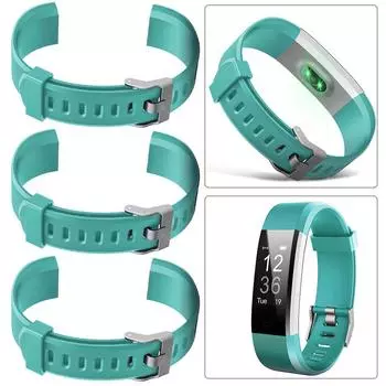 S# 3Pcs 20mm Replacement Band Silicone Smart Watch Wrist Strap for ID115Plus HR