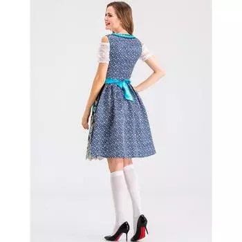 S-3XL Немецкий костюм для Октоберфеста, альпийское этническое платье COS униформа для выступления на фестивале S синий