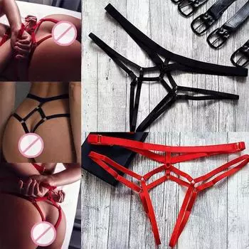 S-3XL Плюс Размер Женские Бандажные Выдалбливают Стринги Трусики Женское Белье Прозрачное Женское Белье T Назад Женские Открытые Промежность Игрушечные Трусики Нижнее Белье Подвязки Для Тела S