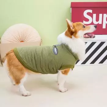 S-4XL Зимняя одежда для собак, теплая хлопковая куртка для таксы, куртка для французского бульдога, костюмы для маленьких и больших собак S зелёный