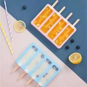 с 50 деревянными палочками Инструменты для десерта Форма для мороженого на палочке Форма для мороженого Формочки для эскимо на палочке Машинка для приготовления мороженого на палочке розовый
